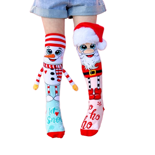 Santa and Snowman Socks (Talla 3 - 5 años)